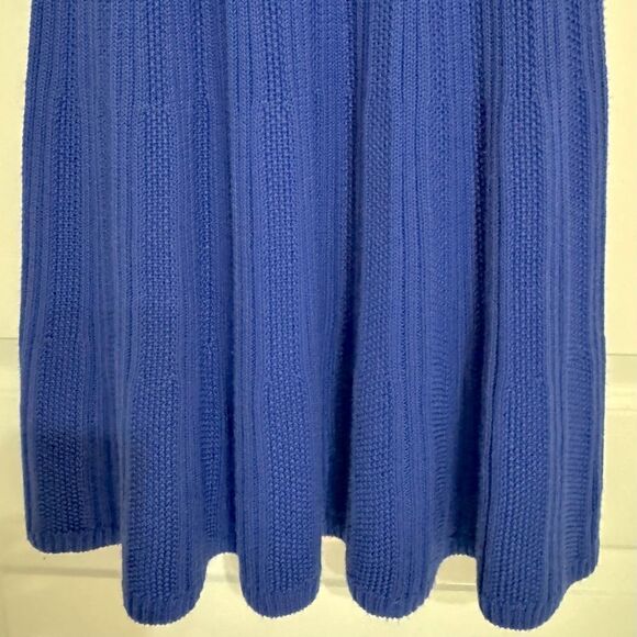 Eliza J Long Sleeved Cowl Neck Ribbed Knit Dress in Royal Blue Size S - Picture 7 of 8